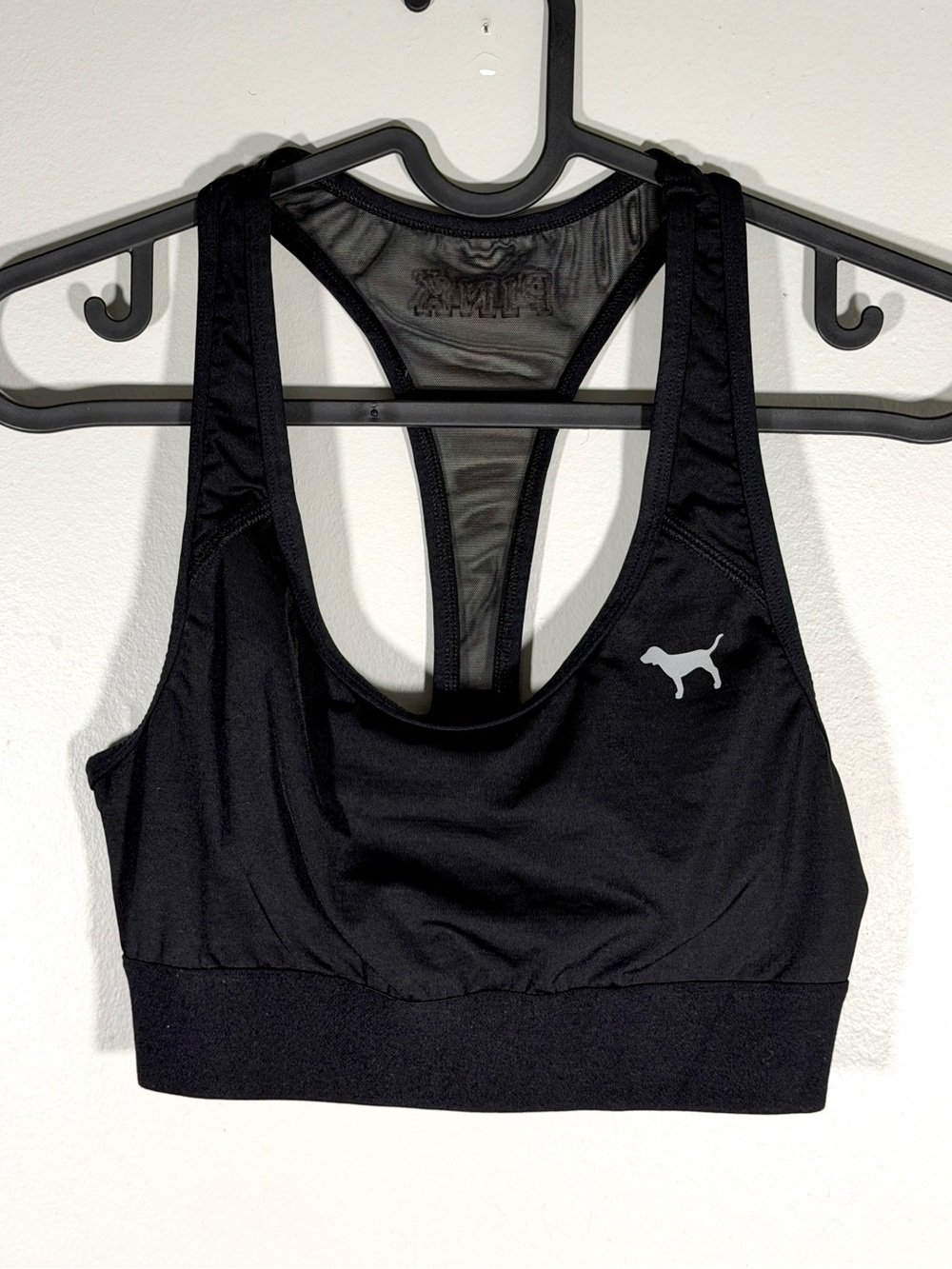 PINK Victoria’s Secret Black Mesh Racerback Sports Bra Size S